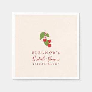 Cherry Blossom Cream Personalized Bridal Shower Napkins