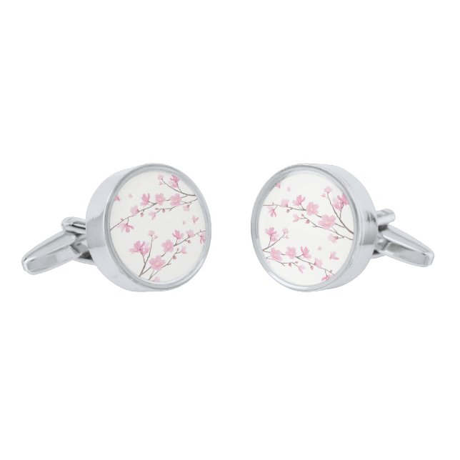Cherry Blossom Cufflinks (Angled)