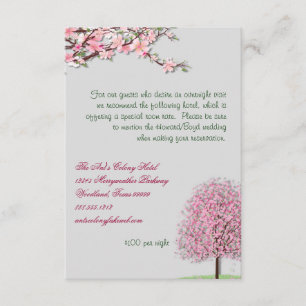 Cherry Blossom Custom  Accommodations Card