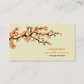 Cherry Blossom Custom Business Cards (orange)