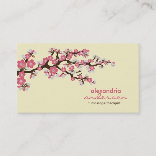 Customizable Cherry Blossom Custom Business Cards (pink)