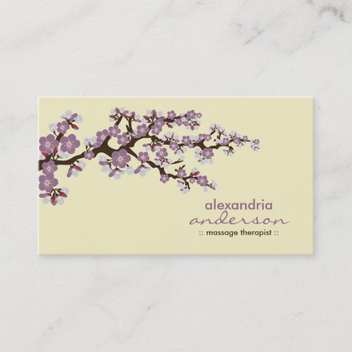 Cherry Blossom Custom Business Cards (purple)