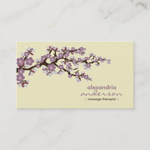 Customizable Cherry Blossom Custom Business Cards (purple)