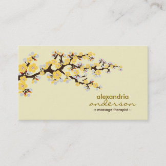 Cherry Blossom Custom Business Cards (yellow)