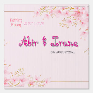 Cherry Blossom Custom Pink Personalized Elegant Sign