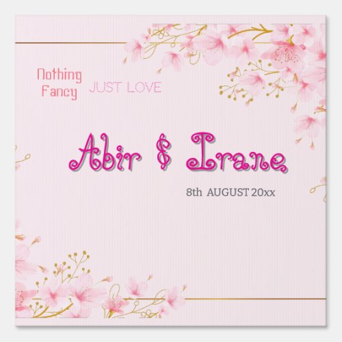 Cherry Blossom Custom Pink Personalized Elegant Sign