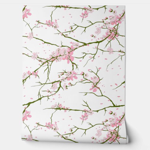 Cherry Blossom Custom Sakura Pink Flowers Custom Wallpaper
