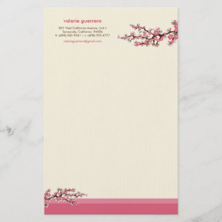 Cherry Blossom Custom Stationery (pink)