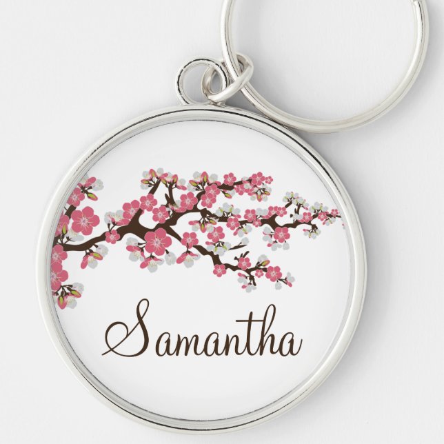 Cherry Blossom Customized Keychain (pink) (Front)