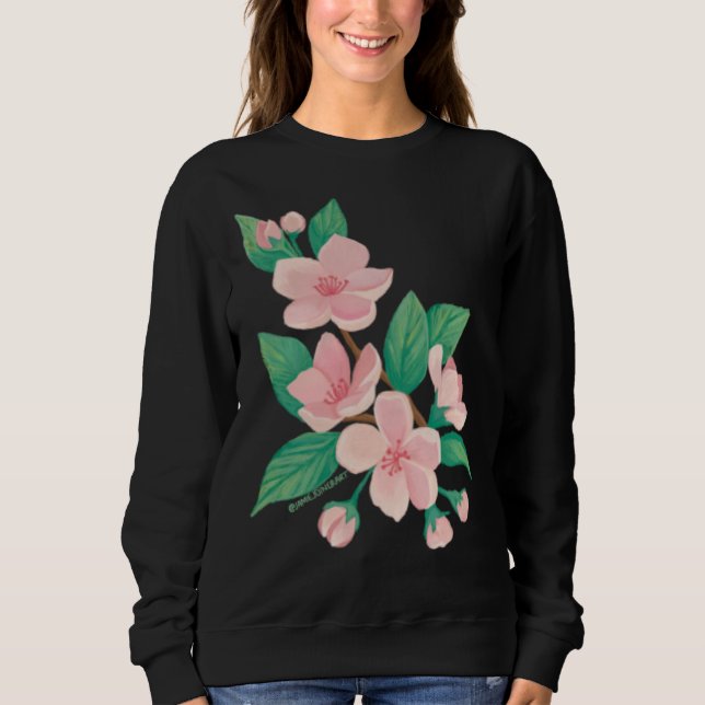 Cherry Blossom Cute Hand Drawn Plant Flower Sweatshirt (Front)