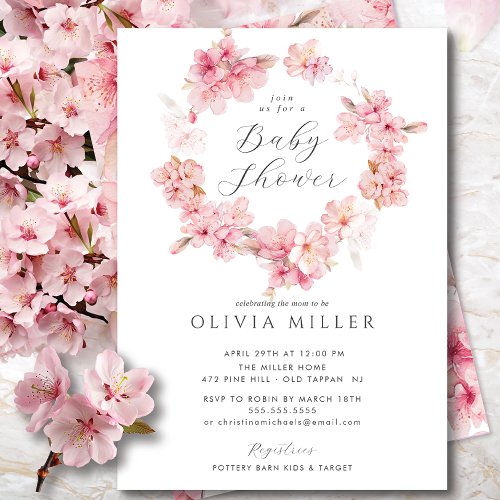 Cherry Blossom Delight Baby Shower Invitation