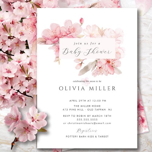 Cherry Blossom Delight Baby Shower Invitation