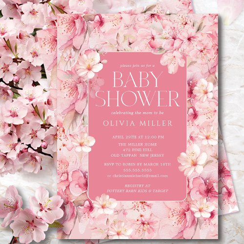 Cherry Blossom Delight Baby Shower Invitations 