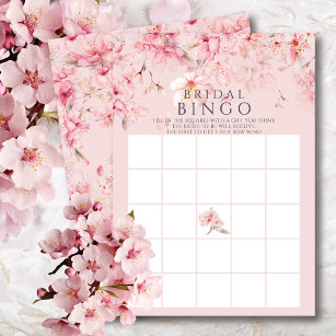 Cherry Blossom Delight Bridal Shower Bingo Game Invitation