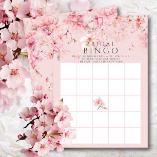 Cherry Blossom Delight Bridal Shower Bingo Game Invitation