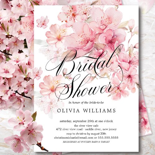Cherry Blossom Delight Bridal Shower Invitation