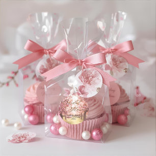 Cherry Blossom Delight Bridal Shower Invitation Classic Round Sticker