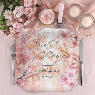 Cherry Blossom Delight Bridal Shower Invitation Paper Plates