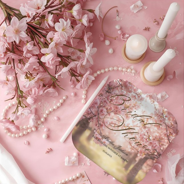 Cherry Blossom Delight Bridal Shower Invitation Paper Plates (Creator Uploaded)