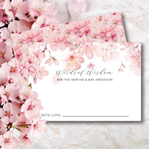 Cherry Blossom Delight Bride Words of Wisdom Card