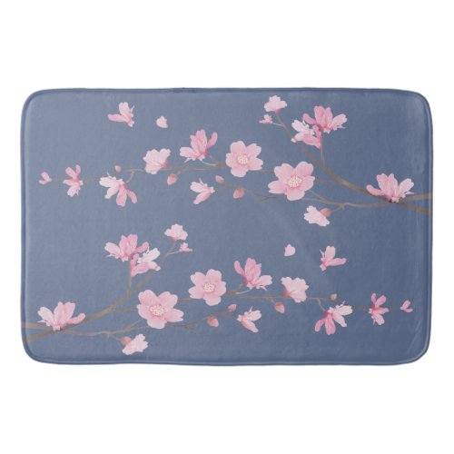 Cherry Blossom _ Denim Blue Bath Mat