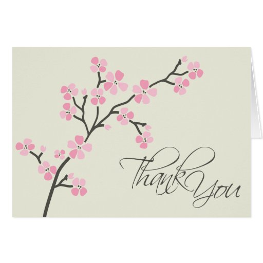 Cherry Blossom Designer Thank You Card 2 (pink) | Zazzle