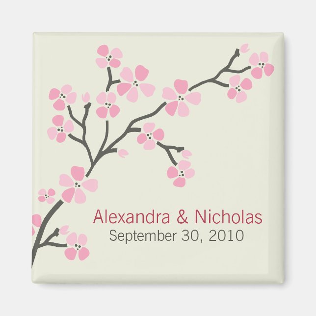 Cherry Blossom Designer Wedding Favor 2 (pink) Magnet (Front)
