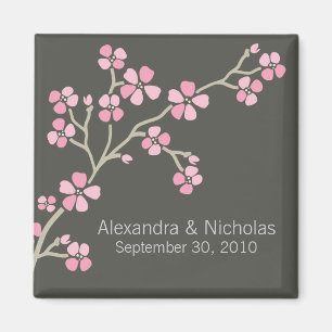 Cherry Blossom Designer Wedding Favor (pink) Magnet
