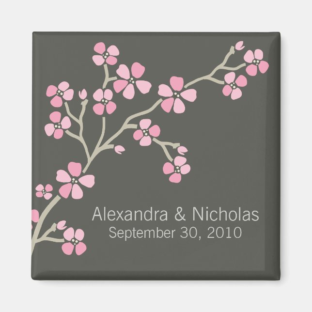 Cherry Blossom Designer Wedding Favor (pink) Magnet (Front)