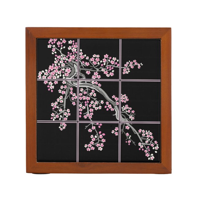 Cherry Blossom Desk Organizer (Front)