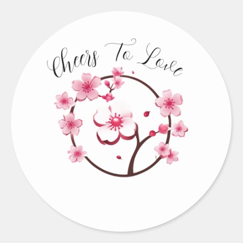 Cherry Blossom Dreams A Bridal Shower Celebration Classic Round Sticker