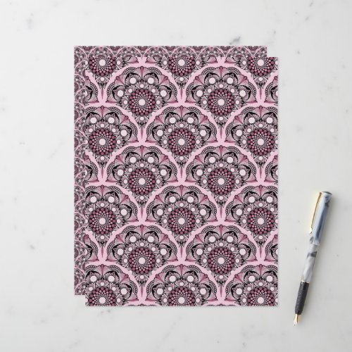 Cherry Blossom Dusky Rose Dot Mandala Art Deco