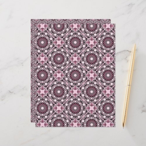Cherry Blossom Dusky Rose Dot Mandala Diamond Tile
