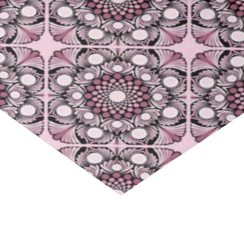 Cherry Blossom Dusky Rose Dot Mandala Diamond Tile Tissue Paper