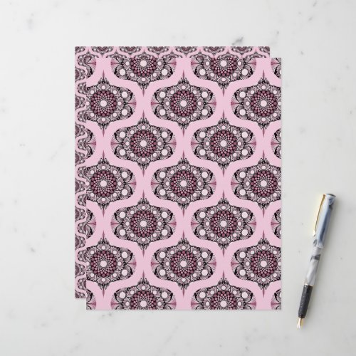Cherry Blossom Dusky Rose Dot Mandala Retro Ogee