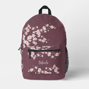Cherry Blossom Dusty Pink Monogram Printed Backpack