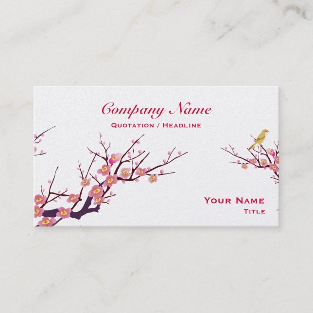 Cherry Blossom - egg shell Business Card (Front)