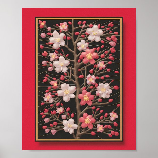 Cherry Blossom Elegance: A Floral Symphony Poster (Front)