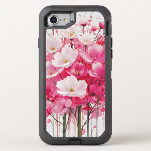 Cherry Blossom Elegance - Watercolor Floral Design OtterBox Defender iPhone SE/8/7 Case