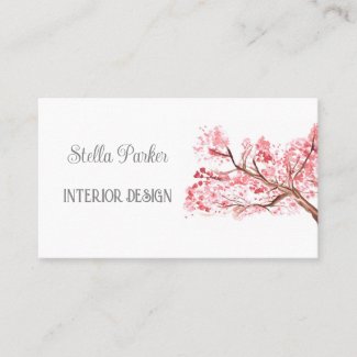 Cherry Blossom Elegant Floral Spring Business Card