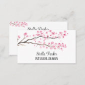 Cherry Blossom Elegant Floral Spring Business Card (Front/Back)