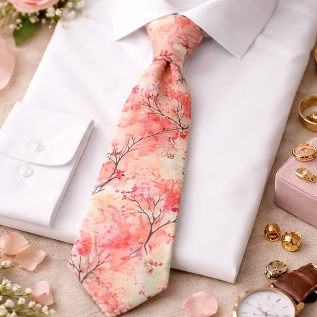 Cherry Blossom Elegant Floral Spring Neck Tie (Creator Uploaded)