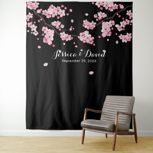 Cherry Blossom Elegant Floral Wedding Backdrops (In Situ)