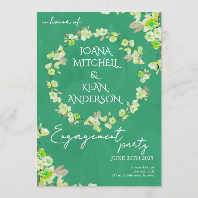 Cherry Blossom Engagement Party Invitation (Front)