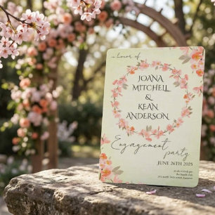 Cherry Blossom Engagement Party Invitation