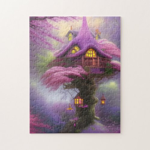 Cherry Blossom Fairy House Fantasy   Jigsaw Puzzle