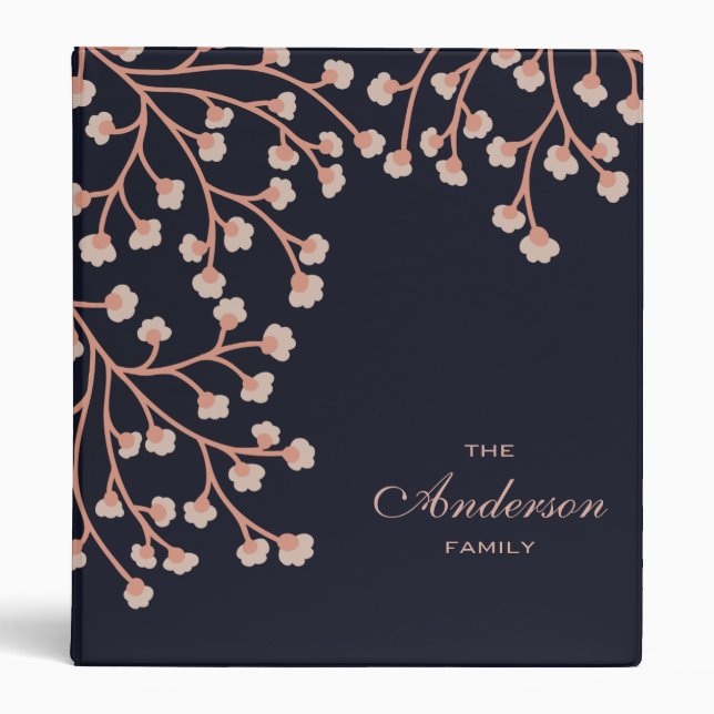 Cherry Blossom Family Tree Genealogy Binder (Front)