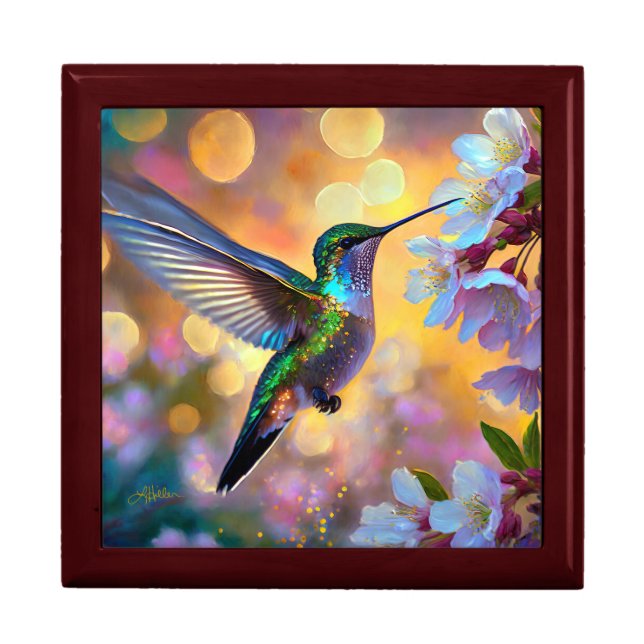 Cherry Blossom Fantasy Hummingbird Gift Box (Front)