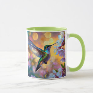 Cherry Blossom Fantasy Hummingbird Mug