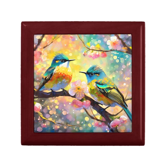 Cherry Blossom Fantasy Sunrise Songbirds Gift Box (Front)